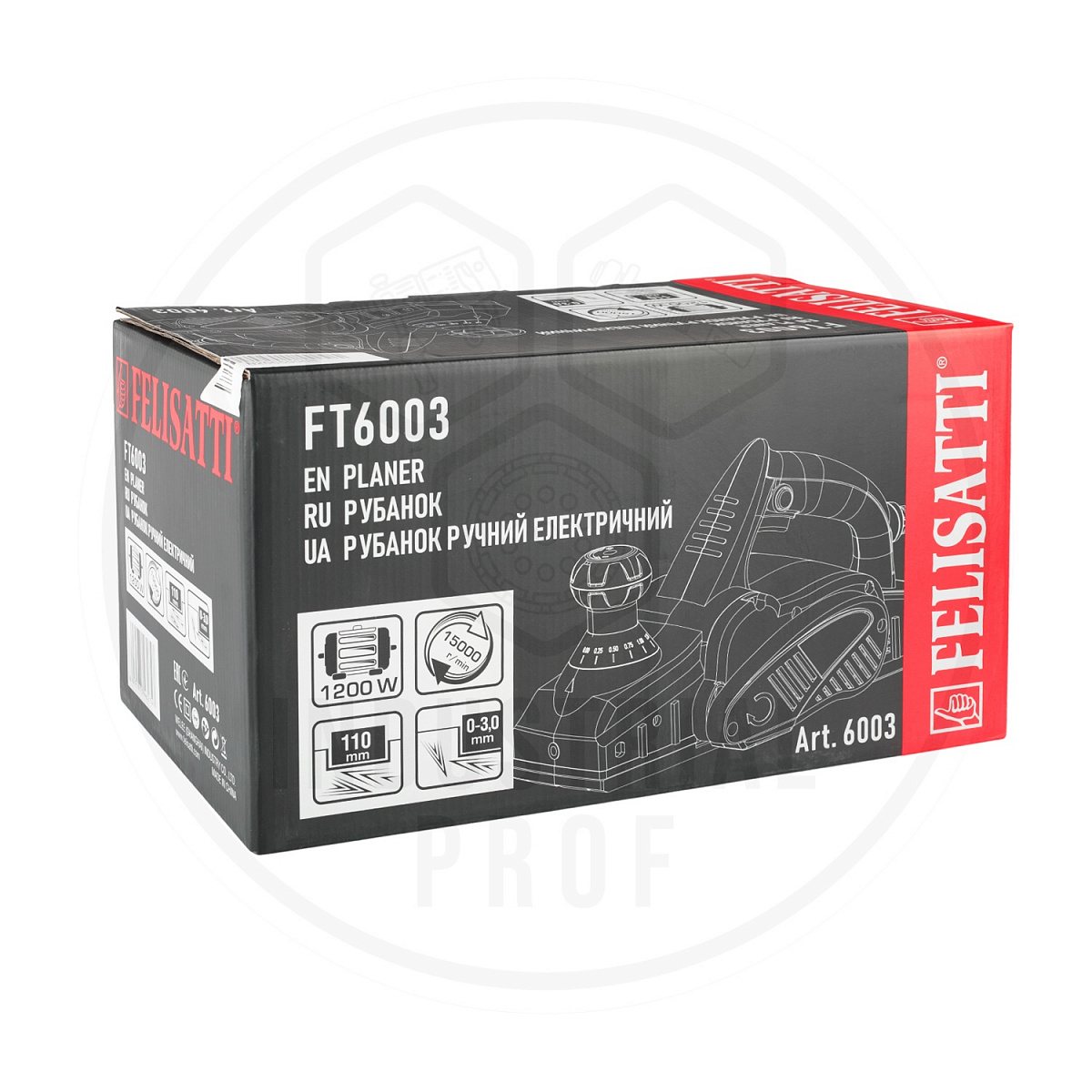 Рубанок 110мм/1100 Вт (коробка) HD FELISATTI FT6003