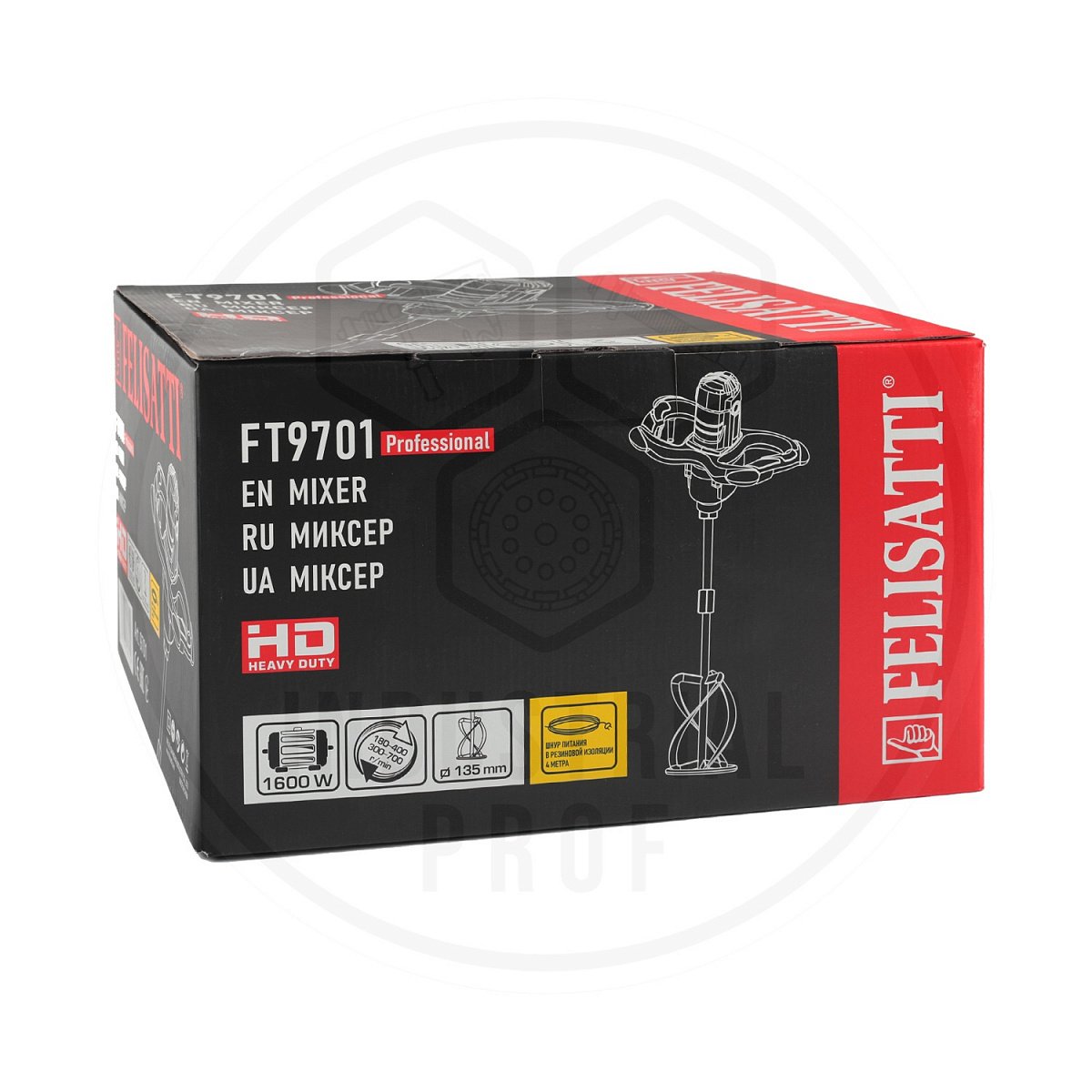 Миксер строительный 100/1600 Вт (коробка) HD FELISATTI FT9701