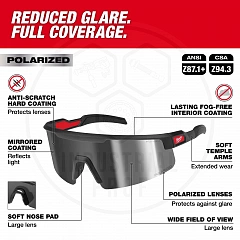 Очки защитные Polarized Wrap Around (зеркальные, поляризованные) Milwaukee 48732503